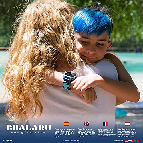 Smartwatch para niños 4G con localizador GPS + WiFi + Lbs, Reloj Inteligente con Videollamada, Camara y Llamadas Simples integrada (Azul)