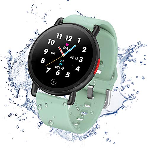 Smartwatch Pulsera Actividad Inteligente Reloj de Fitness Tracker Impermeable IP68 con Podómetro Pulsómetro Monitor de Sueño para Hombre Mujer Niños con iOS y Android (Verde)