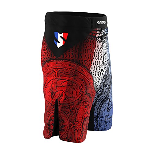 SMMASH FRANCE Pantalones cortos de deporte para hombre para el entrenamiento de MMA, BJJ, UFC y gimnasio (XXL)