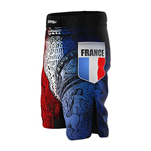 SMMASH FRANCE Pantalones cortos de deporte para hombre para el entrenamiento de MMA, BJJ, UFC y gimnasio (XXL)