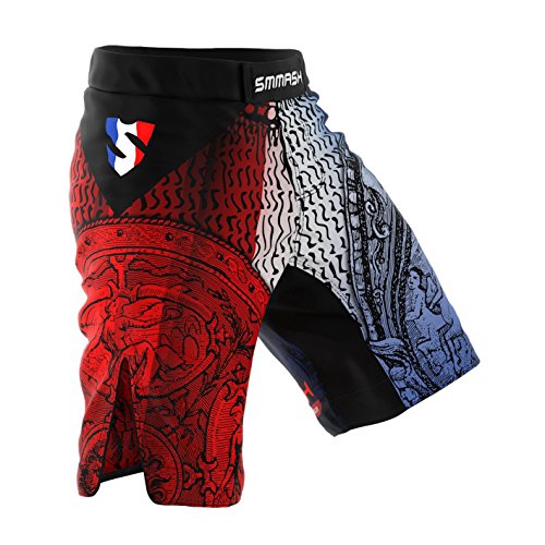 SMMASH FRANCE Pantalones cortos de deporte para hombre para el entrenamiento de MMA, BJJ, UFC y gimnasio (XXL)