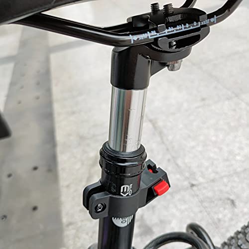 Soekodu 27,2 mm/31,6 mm Tija Sillín con Suspensión para Bicicleta, Tija Sillín Aluminio para Bicicleta con Abrazadera Tija Sillín con Amortiguador de Lmpacto para MTB Road Bike BMX (27.2mm,Black)