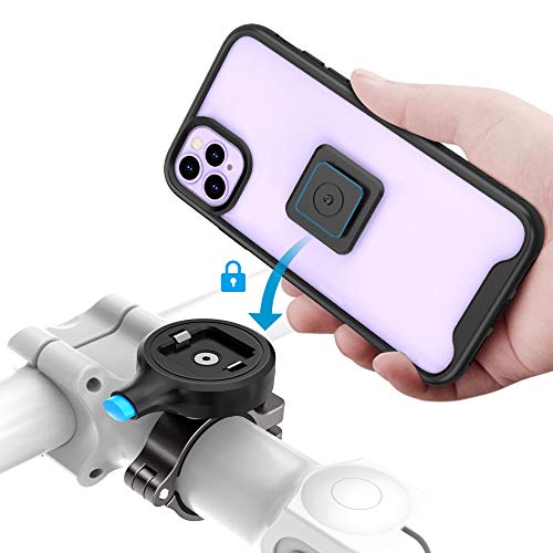 SOKUSIN Soporte para teléfono para Bicicleta para iPhone 11 Pro MAX, Soporte para teléfono de Motocicleta aleación de Aluminio con Estuche a Prueba de Golpes, Soporte para Manillar de Motocicleta