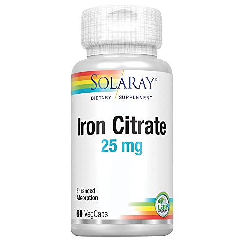 Solaray IRON CITRATE 25mg | Hierro | 60 VegCaps