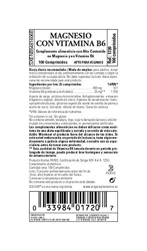 Solgar Magnesio com Vitamina B6-100 Comprimidos