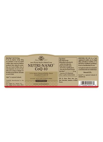 Solgar Pure Nutri-Nano CoQ-10 3.1x Cápsulas blandas - Envase de 50