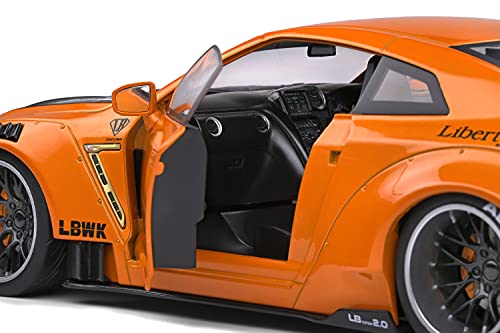 Solido Nissan GTR R35 LB Works Type 2 2020-Maqueta de Coche (Escala 1:18), Color Naranja, Multicolor (S1805803)