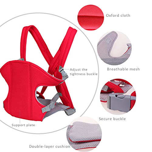 SONARIN 2018 Portabebés simple y ligero baby carrier, ligero, cómodo, transpirable, tamaño libre, poliéster, ergonómico, 3 Posiciones de transporte, seguro y cómodo,regalo ideal(Rojo)