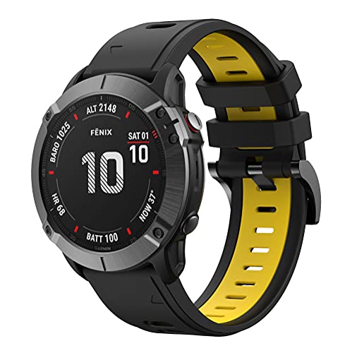 Songsier Correa Fenix 6, 22 mm Correa de Repuesto Transpirable Deportiva de Silicona Suave para Fenix 5/Fenix 5 Plus/Forerunner 935/945/Fenix 6/Fenix 6 Pro/Approach S60/Garmin Quatix 5/Instinct