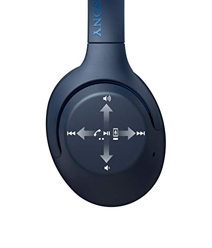 Sony WH-XB900N - Auriculares InalámbRricos Cancelación de uido, Bluetooth, Extra Bass, 30h de batería, Carga Rápida, Óptimo para trabajar, Micro para llamadas manos libres, Azul