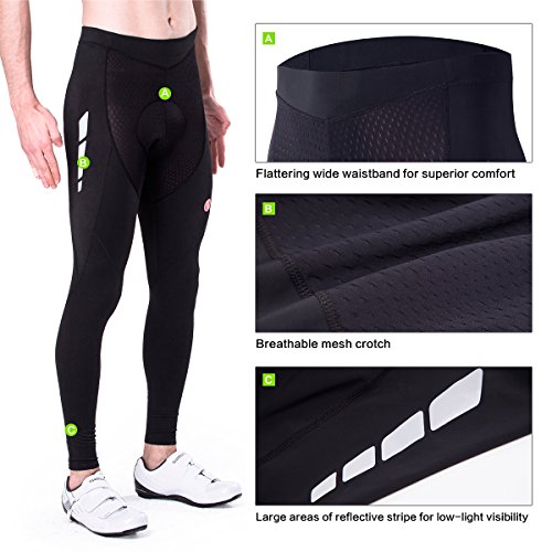 Souke Sports - Pantalon Largo de Ciclismo para Hombre, Pantalón Chándal con Acolchado 4D