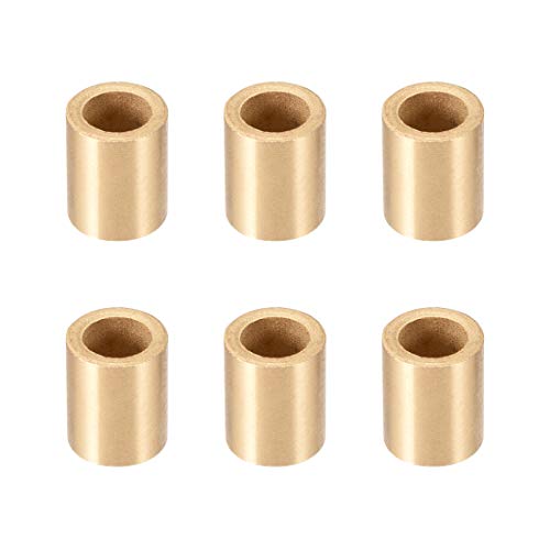 sourcing map Cojinetes de Casquillo, Manguito de rodamiento Autolubricante, 8mm Diámetro Interior, 12mm Diámetro Exterior, 15mm Longitud, Bujes de Bronce Sinterizado, 6pcs