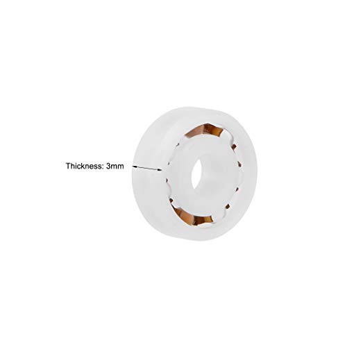 sourcing map Rodamientos Plástico POM, Jaula Nailon Bola Cristal 603 (5 Cant.)