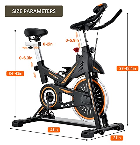 SOVNIA Bicicleta Estatica de Spinning profesional Bici Ejercicio con soporte para iPad, monitor LCD y cómodo cojín de asiento, Bicicleta indoor, Speedbike con Sistema de bajo Ruido (B)