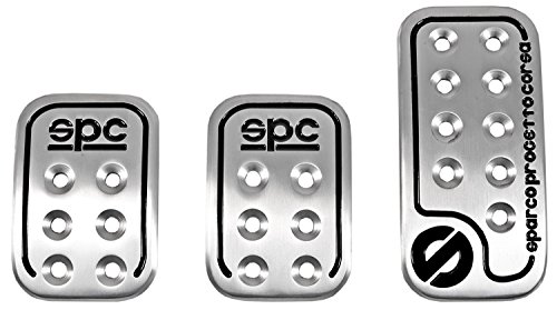 SPC OPC04060000 Juego de 3 pedales Racing color plata con logo SPARCO en negro Universales, 150 ml
