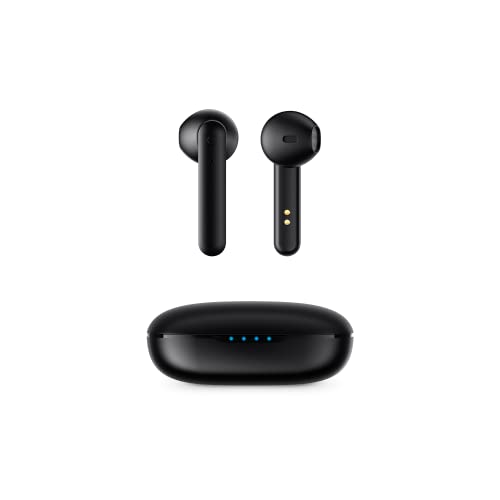 SPC Zion GO – Auriculares True Wireless ultraligeros con Manos Libres para 13horas de música con Varias Cargas, Control táctil, Asistente de Voz, conexión Bluetooth BLE y Resistente al Agua, Negra