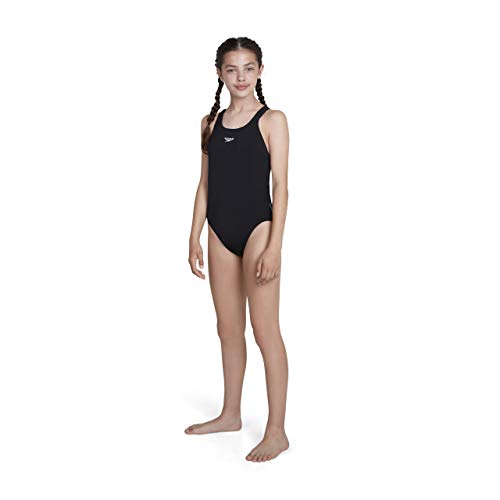 Speedo Endurance+ Medalist Traje de Baño, Niñas, Negro, 9-10 Años