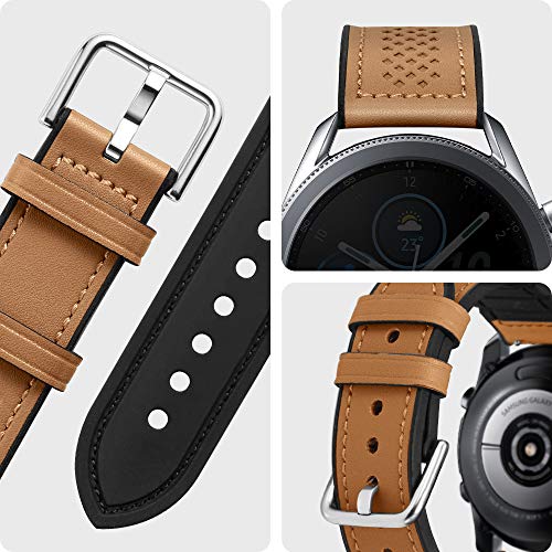 Spigen Retro Fit Compatible con Samsung Galaxy Watch 3 45mm Correa Band (2020) / Galaxy Watch 46mm Band (2018) / Gear S3 Frontier Band / S3 Classic Band - Marrón