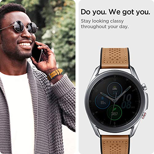 Spigen Retro Fit Compatible con Samsung Galaxy Watch 3 45mm Correa Band (2020) / Galaxy Watch 46mm Band (2018) / Gear S3 Frontier Band / S3 Classic Band - Marrón