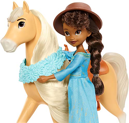 Spirit Pru con Chica Linda Festival Muñeca articulada con vestido y con caballo de juguete con crin y cabeza articulada (Mattel GXF64)