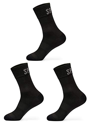 Spiuk Pack 3 UDS. Anatomic Largo CALCETIN, Adultos Unisex, Negro, T. 36/39