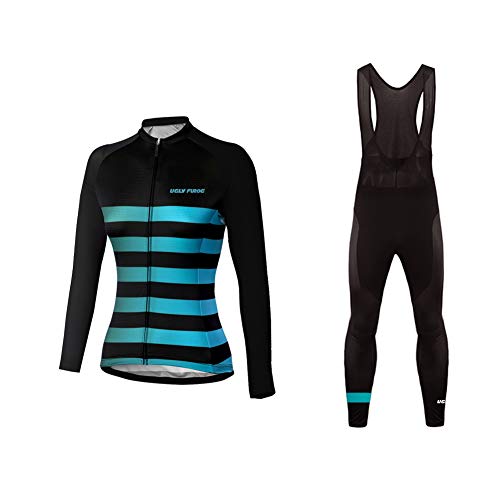 Sports Wear Bike Wear Maillot Conjunto Mangas Largas Pantalones Largos de Ciclismo para Mujer Ropa Maillot Invierno Thermal Fleece para Deportes al Aire Libre Ciclo Bicicleta Set