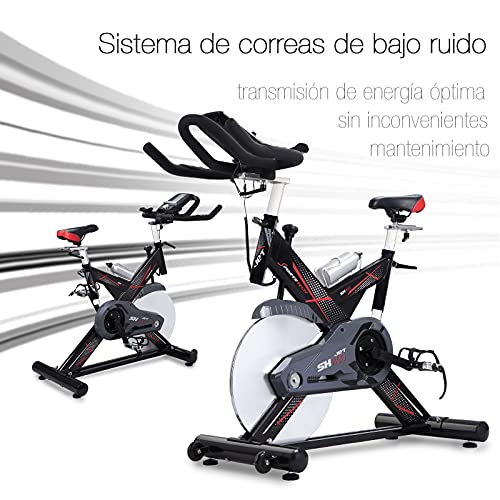 Sportstech SX400 bicicleta estática profesional con App control para Smartphone, Kinomap, disco de inercia de 22Kg con sistema por correa silencioso (SX400 sin montar)