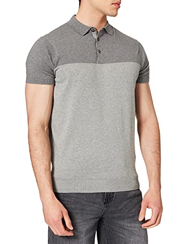 Springfield Polo Block TORZA Suéter, Gris Medio, L para Hombre