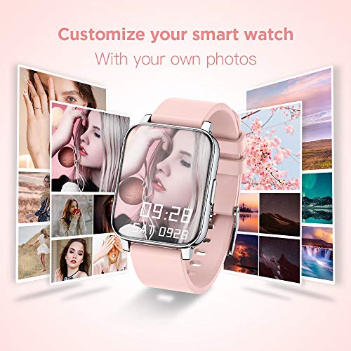 Srichpk Smartwatch, 1.69” Reloj Inteligente Mujer Hombre, Bateria Larga Duracion Smartwatch Mujer con Pulsómetro Monitor de Sueño Monitores Actividad Cronómetros Calorías Podómetro para Android iOS