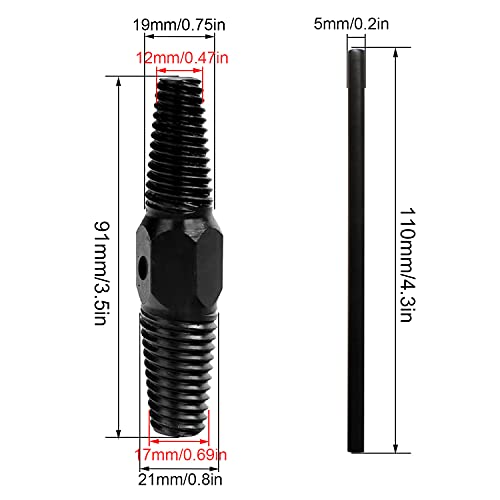 SRJQXH Removedor de pernos rotos, Negro Extractor de Tornillos de Válvula, Fabricación de Acero Duro Extractor de tornillos Herramienta, Para (1/2 Pulgada, 3/4 Pulgada) Tubería