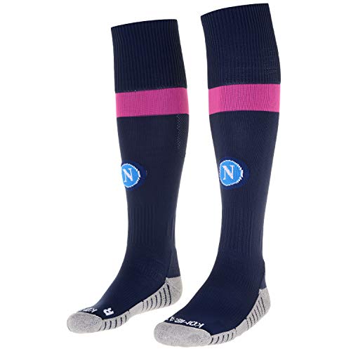 SSC NAPOLI Calcetines Gara Third 2020/21 para competición 2020/21, unisex, adultos, Calcetines Gara Third 2020/21, 31125BWCNAA04, Azul oscuro - Rosa, 8