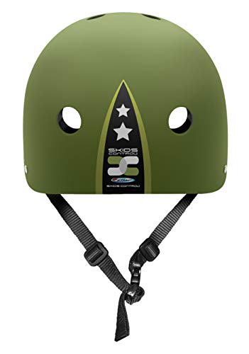 Stamp Skate Helmet skids Military, Unisex-Youth, Verde Oliva, Talla 54-60cm