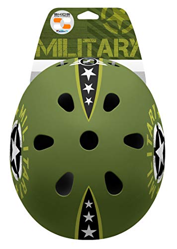 Stamp Skate Helmet skids Military, Unisex-Youth, Verde Oliva, Talla 54-60cm