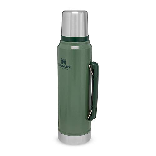 Stanley Classic Legendary Botella Termica 1 Litro Hammertone Green – Termo Cafe - Cantimplora Acero Inoxidable - Sin BPA - Mantiene Frío o Calor 24 Horas - Apto Para Lavavajillas