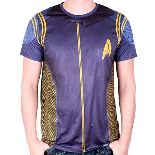 Star Trek Camiseta para Hombre del Comandante del Discovery Uniforme Azul - M