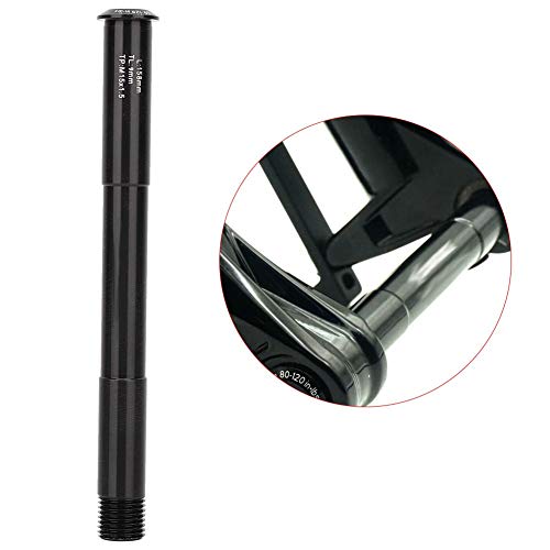 Starbun 15mm Bicicleta Axle- Quick Release X 110mm Negro aleación de Aluminio Eje pasante del pincho Compatible con Rockshox