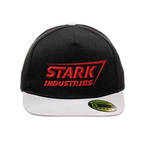 Stark Industries Iron Man Super Hero Red Negro/Gris Original Gorra Snapback Unisex Ajustable con Visera Plana y Logotipo Urbano Bordado