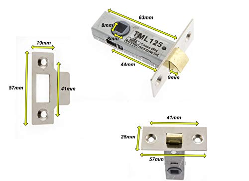 Sterling TML125N - 63Mm Niquelado Tubular Mortice Latch