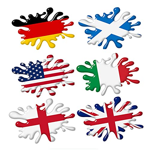 Sticker de carro 3D Germmany Italia Union Jack British Inglaterra Scotland Bandera Pegatina de coche 20cm x 13,4 cm (Color Name : Style E)