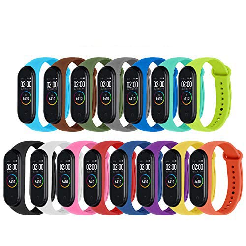 STN Compatible con Xiaomi Mi Band 4 Pulsera Banda, Correas de Repuesto de Silicona para Xiaomi Mi Band 4/3 Smart Band NFC Correa de Pantalla a Color (15PCS)