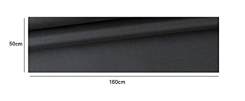 STOFFBOOK Tela de nailon Cordura 300D, ligera, 300 g, E265 (negro, 50 x 160 cm)