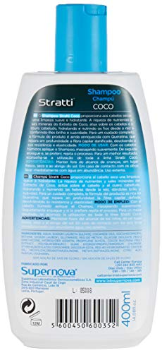 Stratti Coco - Champú Hidratación con Keratina, sin Sal - 400 ml