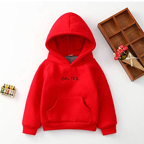 Sudadera de invierno para niño, manga larga, con capucha, para niño rojo XXX-Large