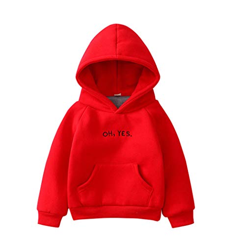 Sudadera de invierno para niño, manga larga, con capucha, para niño rojo XXX-Large