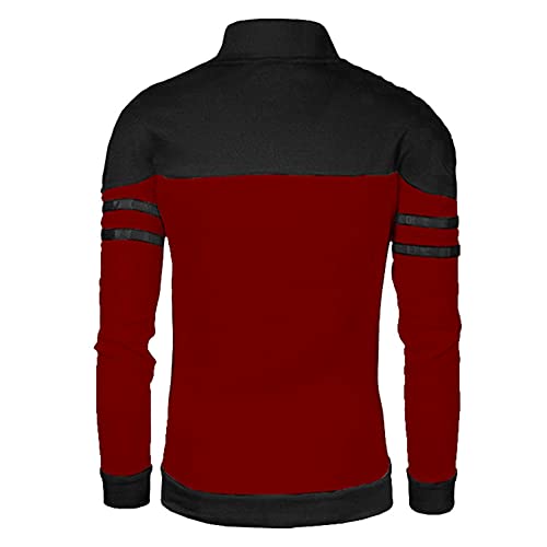 Sudaderas Deportivas De Compresión para Hombres Sudaderas De Color Patchwork Pullover Sudaderas