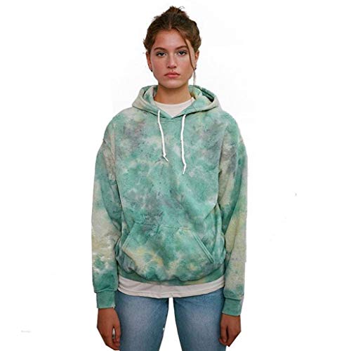 Sudaderas Hoodie Tie Dye Hoodies Mujer Sudadera Suelta Casual Impreso Harajuku Sudadera Otoño E Invierno Gradient Sudaderas Top S Verde