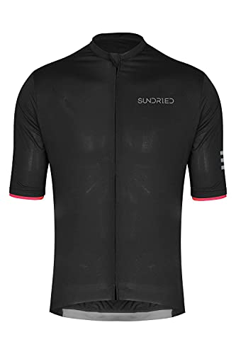 SUNDRIED Kit Ciclo de Ciclo de la Bici Jersey de Bici del Camino Cima de la montaña de los Hombres (Rojo, XS)