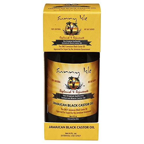 Sunny Isle Jamaican Black Castor Oil Original 100% Pure Castor Beans Oil For Hair, Eyelashes And Eyebrows 4 oz by JBC Distributors Inc