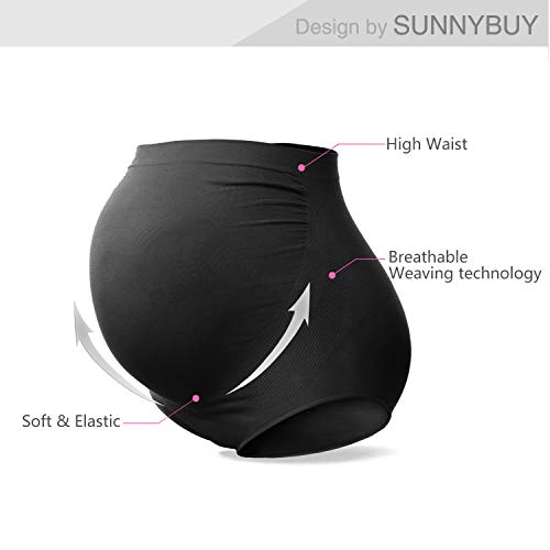 SUNNYBUY Bragas de Maternidad de Cintura Alta para Embarazo, sin Costuras, Suaves y Hipster - - X-Large