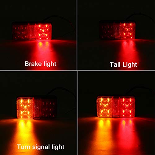 SUPAREE Luces Traseras para Remolque 12V LED Piloto Trasero luces de Matrícula Placa Trasera Luz de Freno para Camion Van Caravana 2PCS